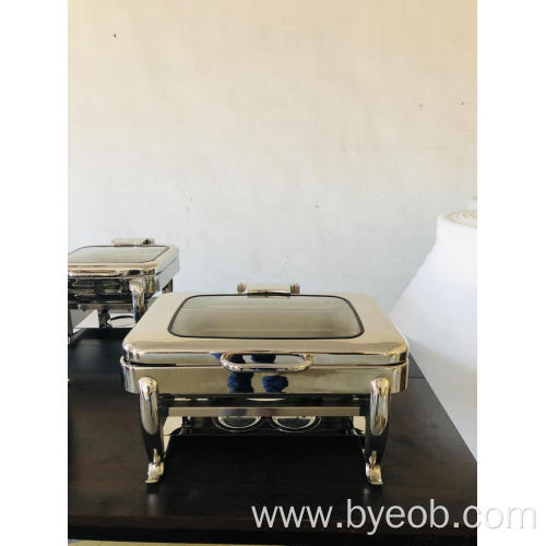 Oblong chafing dish with Park Avenue legs buffet